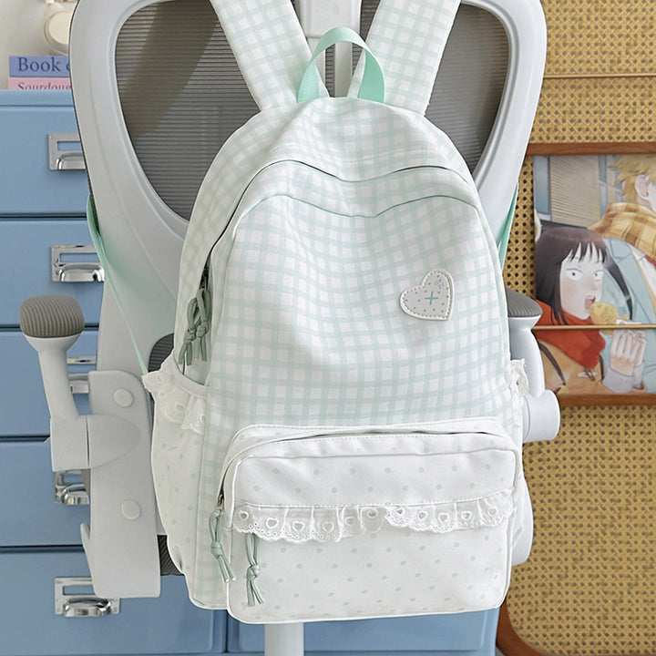 Stylish Gingham Patterned Backpack Kalsten