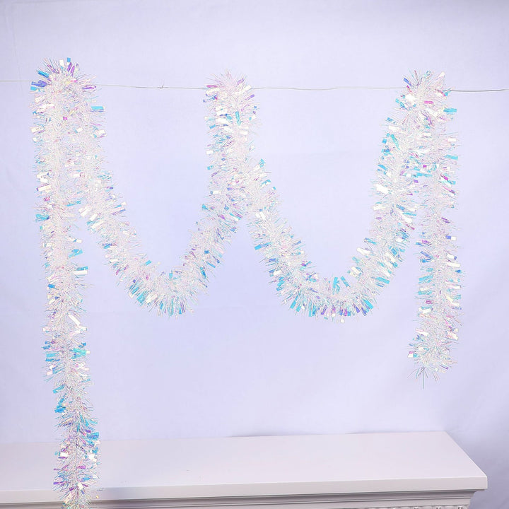 Glittering Christmas garland with snowflake motifs