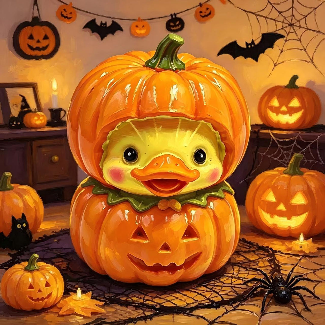 Funny rubber duck with berry pot cut Kalsten