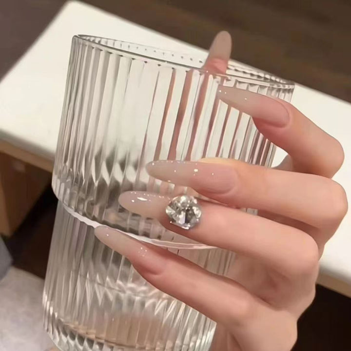 Stiletto Press-On Nail Set with Ombre Design and Rhinestone Accents Kalsten