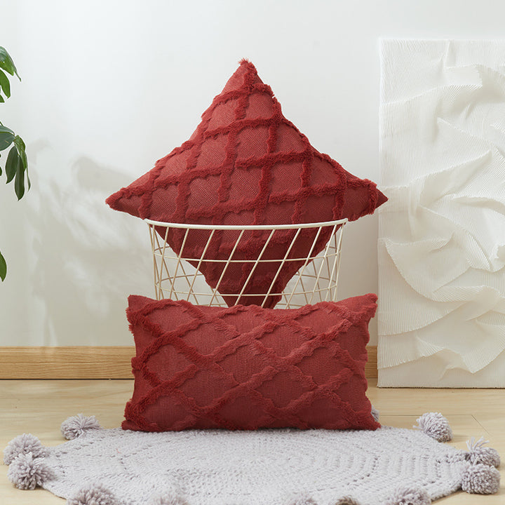Textured Fringe Decorative Throw Pillow
