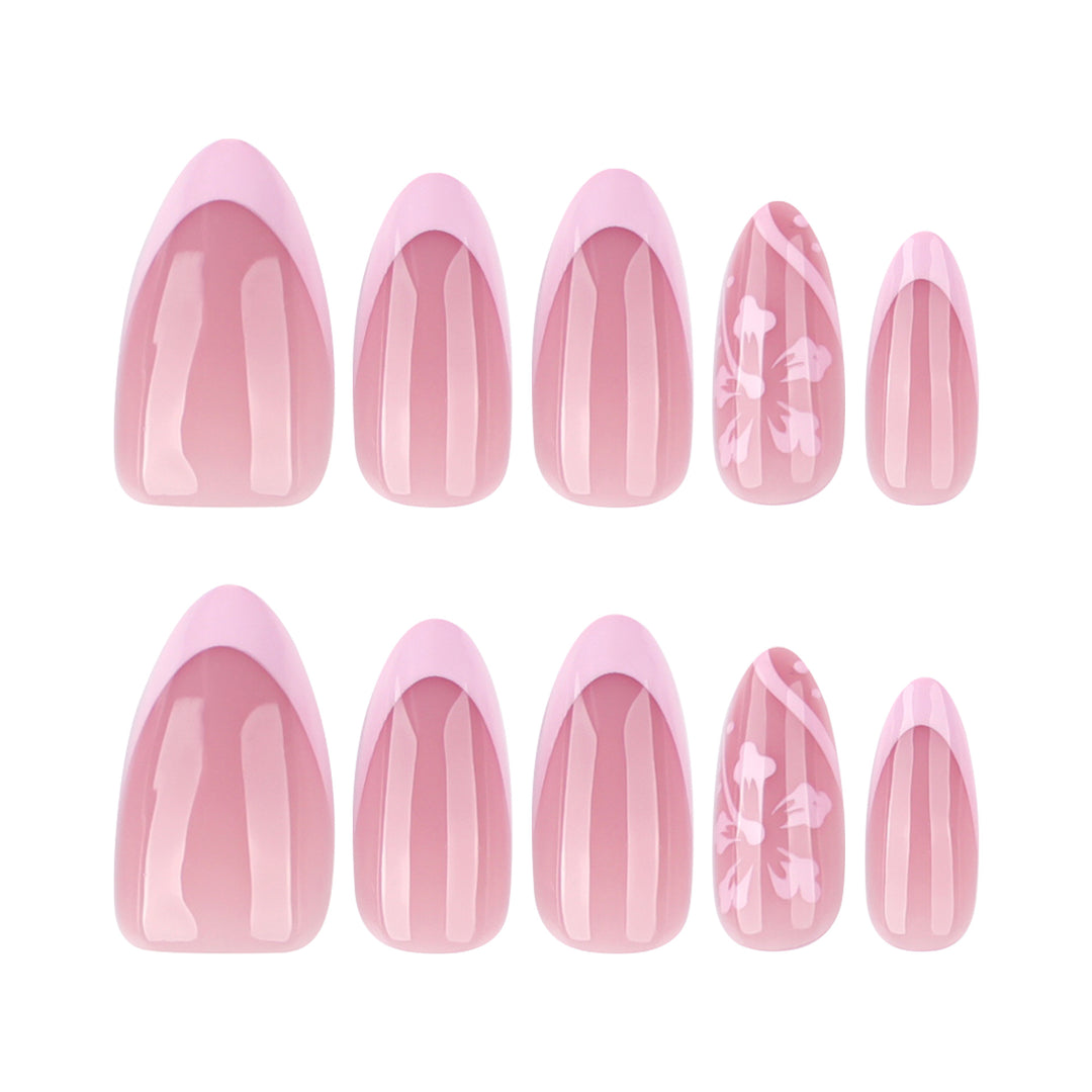Elegant Artificial Nails with Flower Design Kalsten