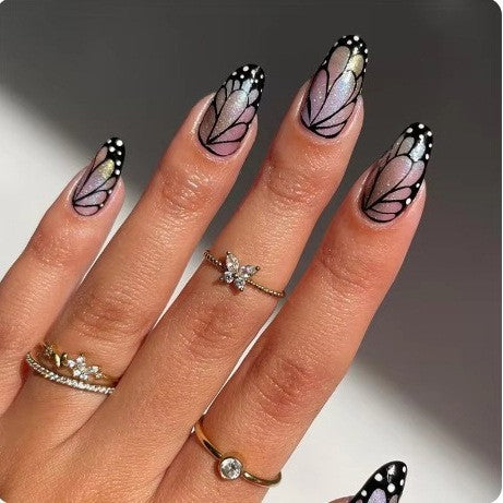 Artistic Butterfly Design Press-On Nails Kalsten