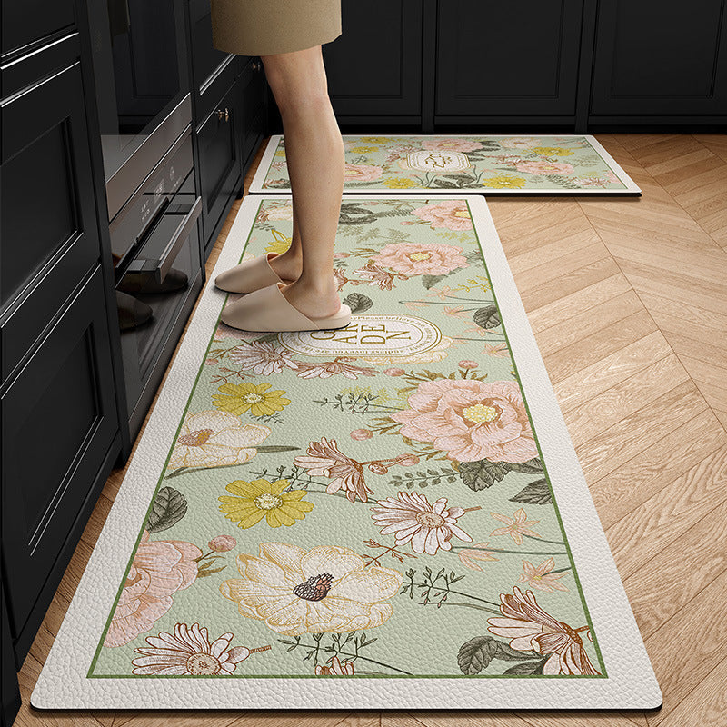 Floral Design Anti-Fatigue Kitchen Mat