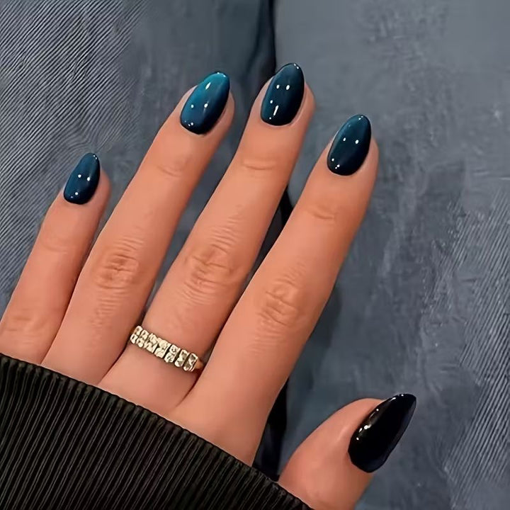 Chic Glossy Almond-Shaped Nail Extensions Kalsten