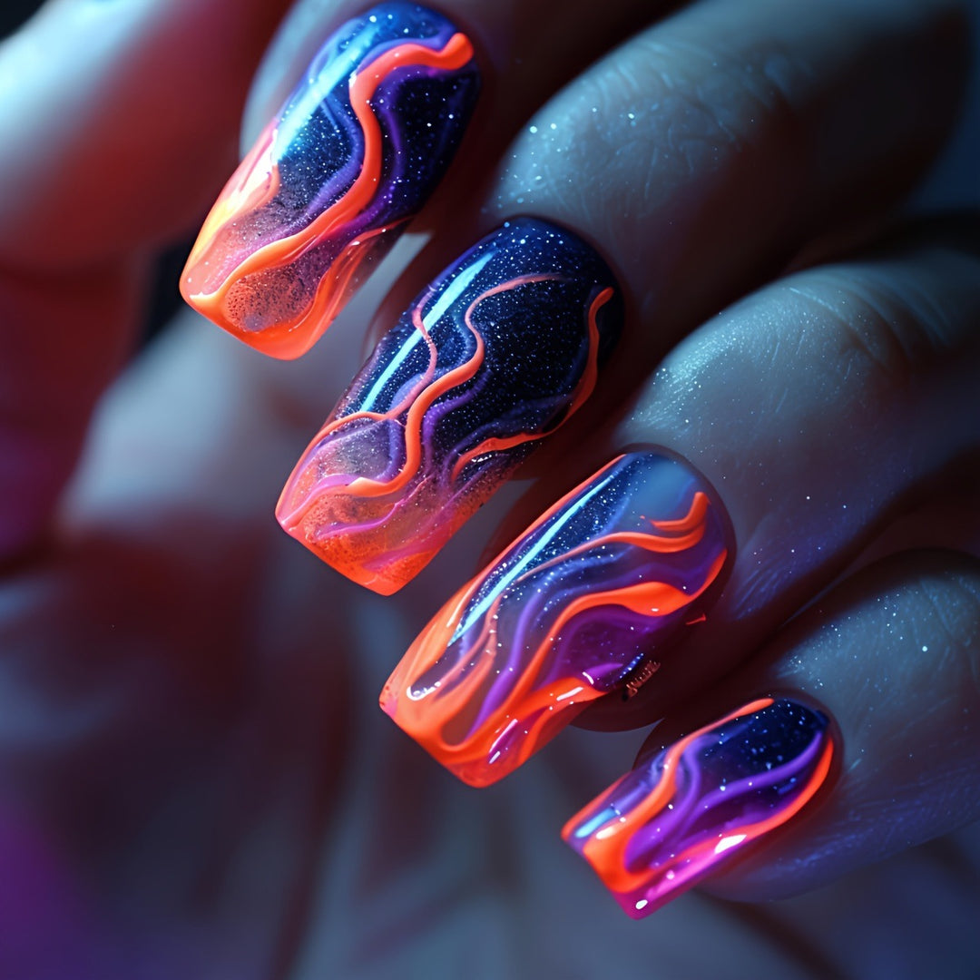 Artistic Flame Effect Nail Art Kalsten