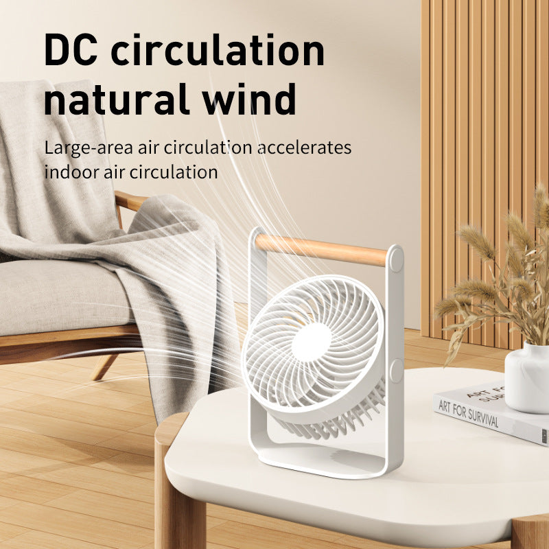 Unisex portable table fan with adjustable tilt function and wooden handle Kalsten