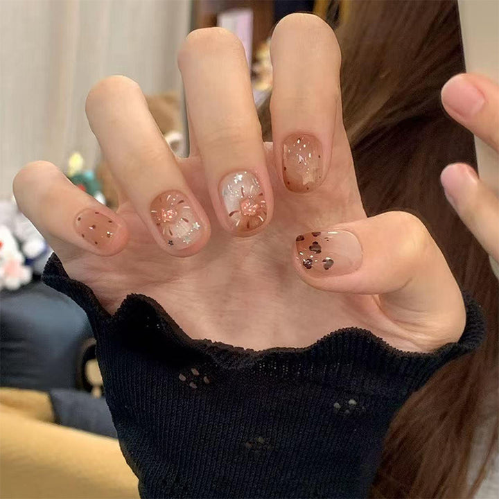 Artificial nail set with sparkling glitter accents Kalsten