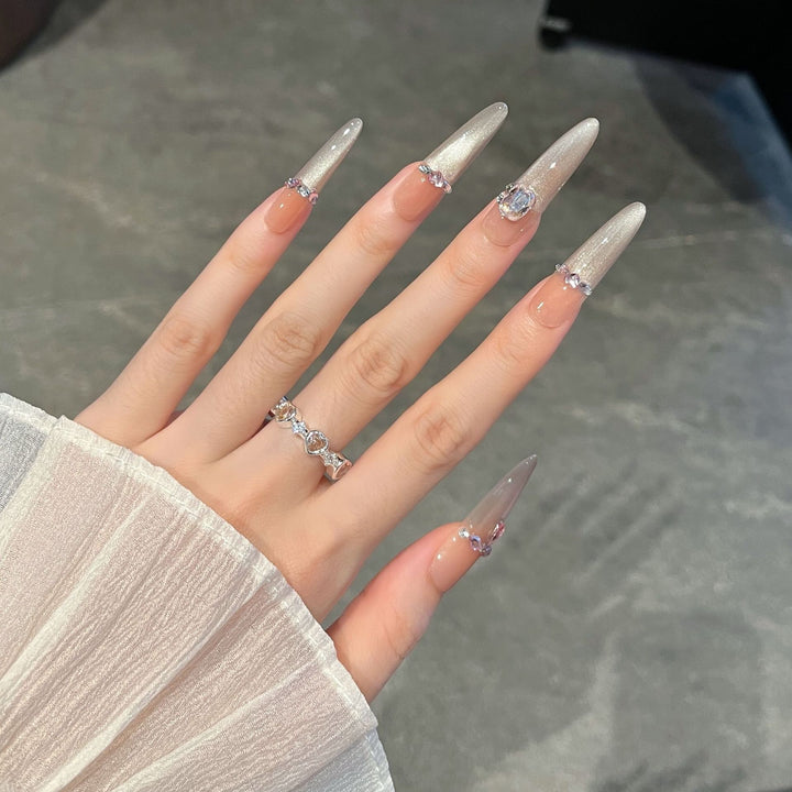 Artistic Rhinestone-Embellished Press-On Nail Extensions Kalsten