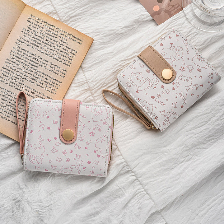Cute Cat-Themed Zippered Coin Wallet Kalsten