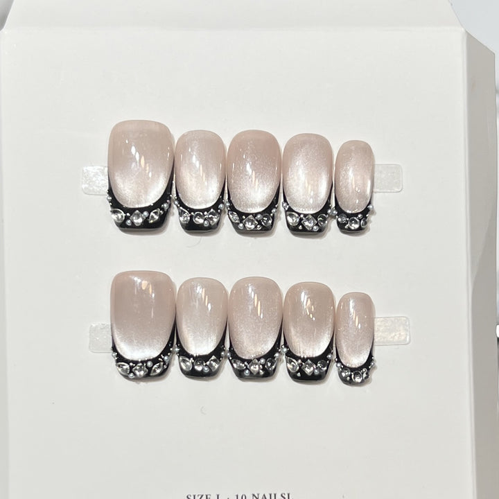 Decorative Rhinestone Tip Press-On Nails Kalsten