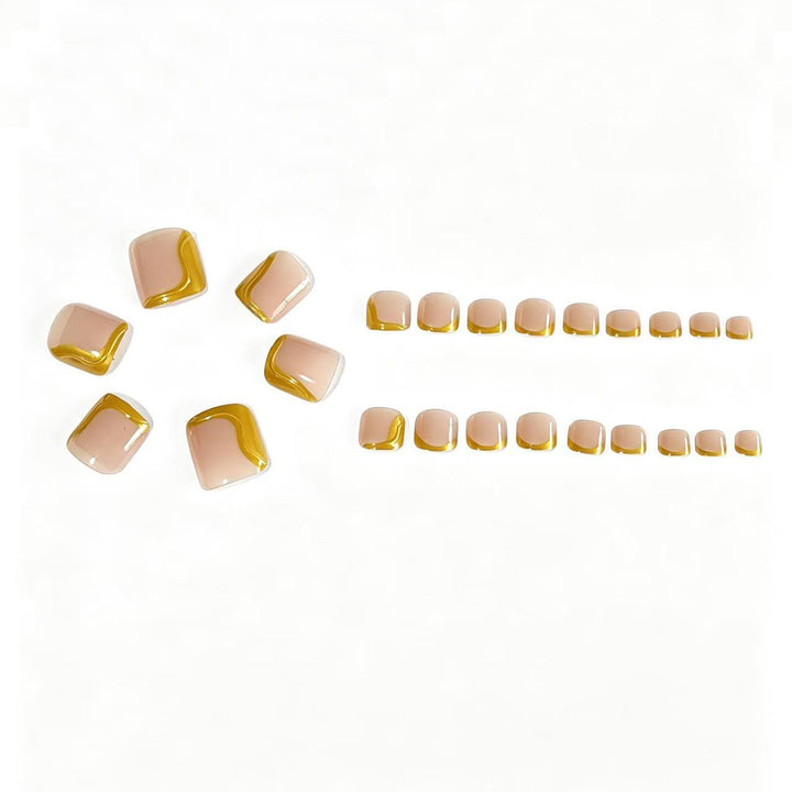 Gold Accent Artistic Nail Tips Kalsten