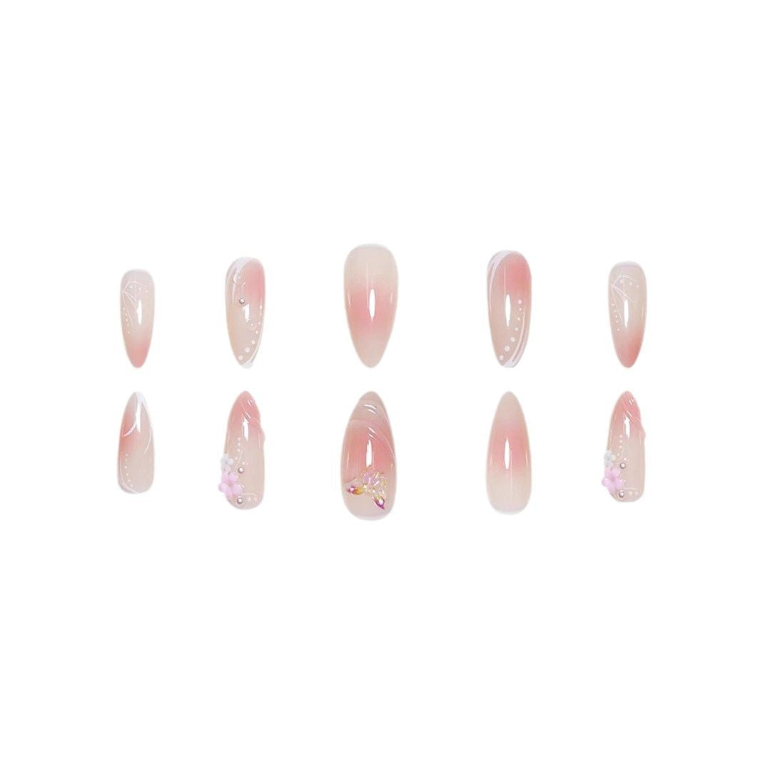 Floral 3D Acrylic Nail Extensions Kalsten