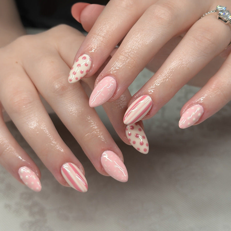 Artistic Press-On Nail Set with Unique Pattern Designs Kalsten