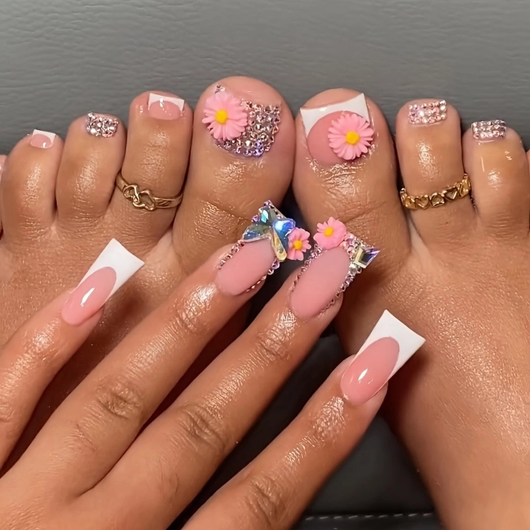 Floral-Inspired Press-On Nail Art Set Kalsten