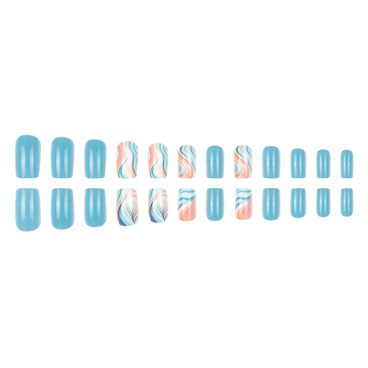 Marble-Effect Press-On Nail Set Kalsten