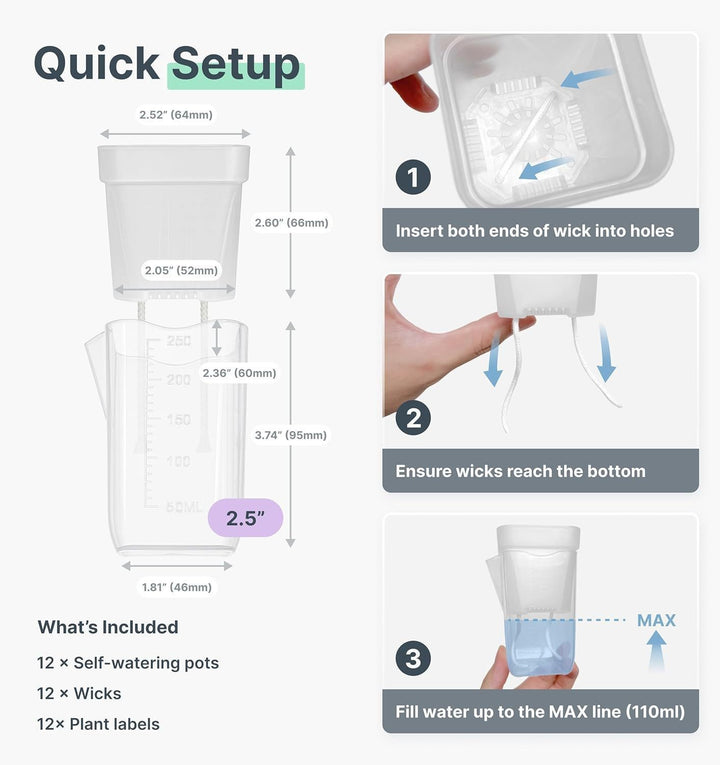 Self-Watering Seed Starter Pot System Kalsten