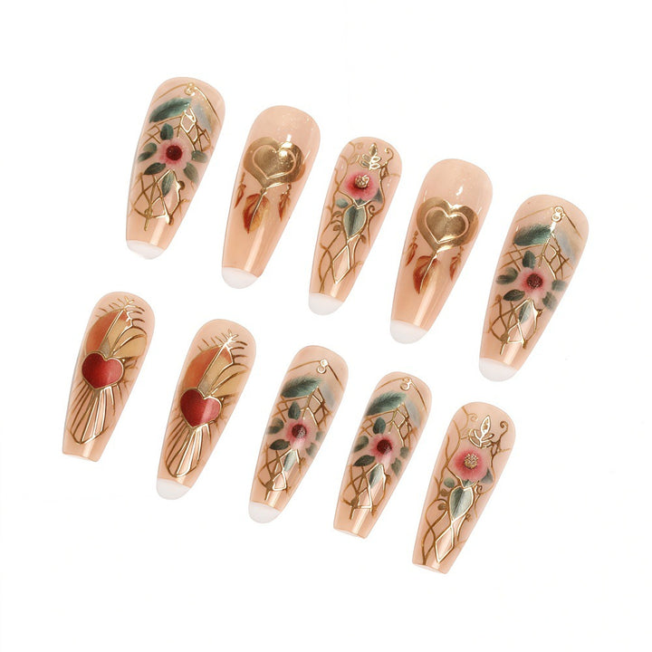 Creative artificial nails with floral and romantic design Kalsten
