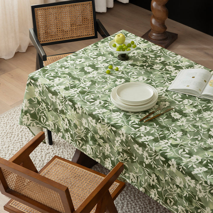 Floral Wax-Coated Tablecloth with Anti-Stain Surface and Fine Texture Kalsten