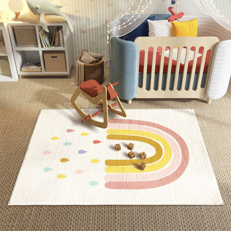 Children's Playful Rainbow-themed Area Rug