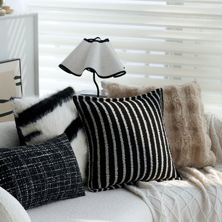 Rectangular decorative cushion with bouclé tweed structure Kalsten