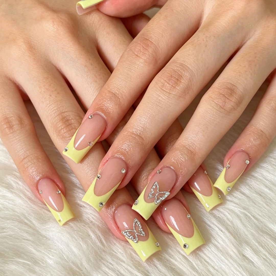 Elegant Butterfly Theme Acrylic Nail Art Extensions Kalsten