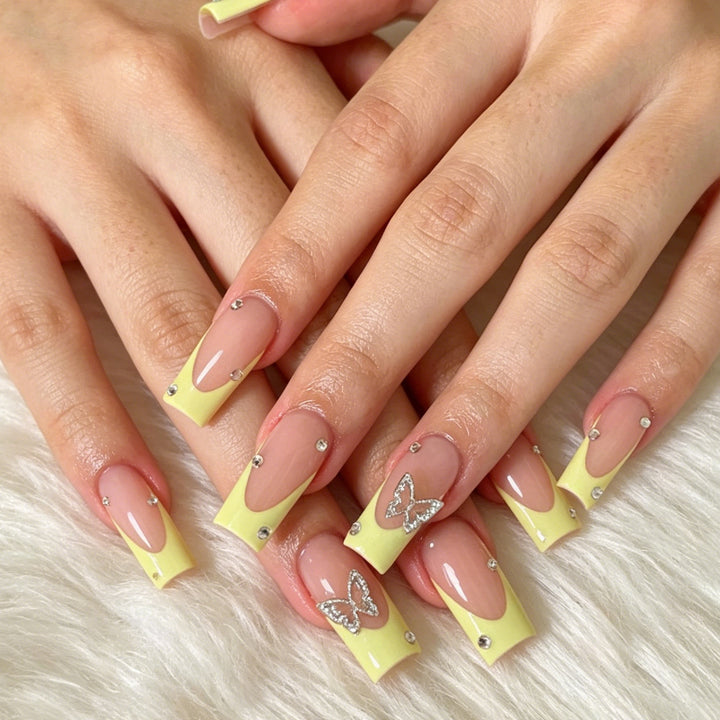 Elegant Butterfly Theme Acrylic Nail Art Extensions Kalsten
