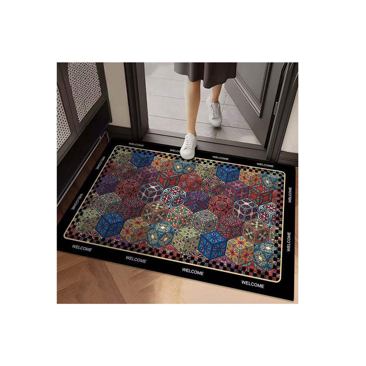 Vibrant Geometric Design Entrance Mat
