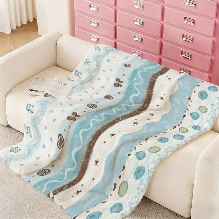 Soft Plush Floral Pattern Throw Blanket