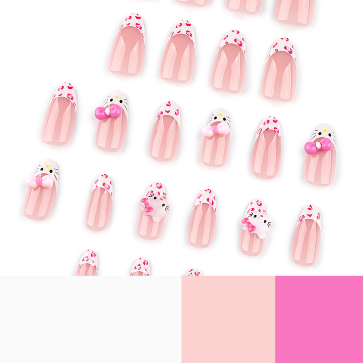 Artful Nail Extensions with Cute Motif Accents Kalsten