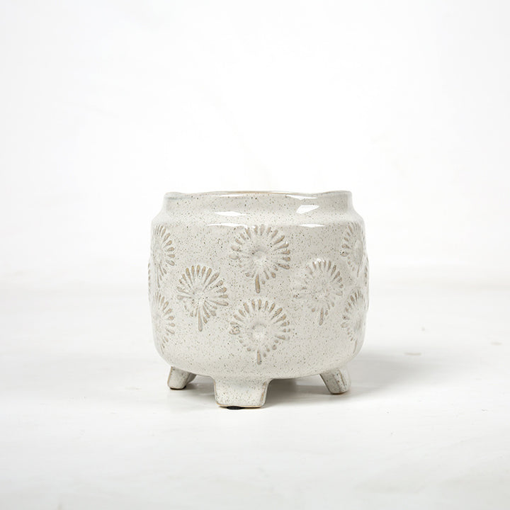 Decorative ceramic flower pot on legs Kalsten