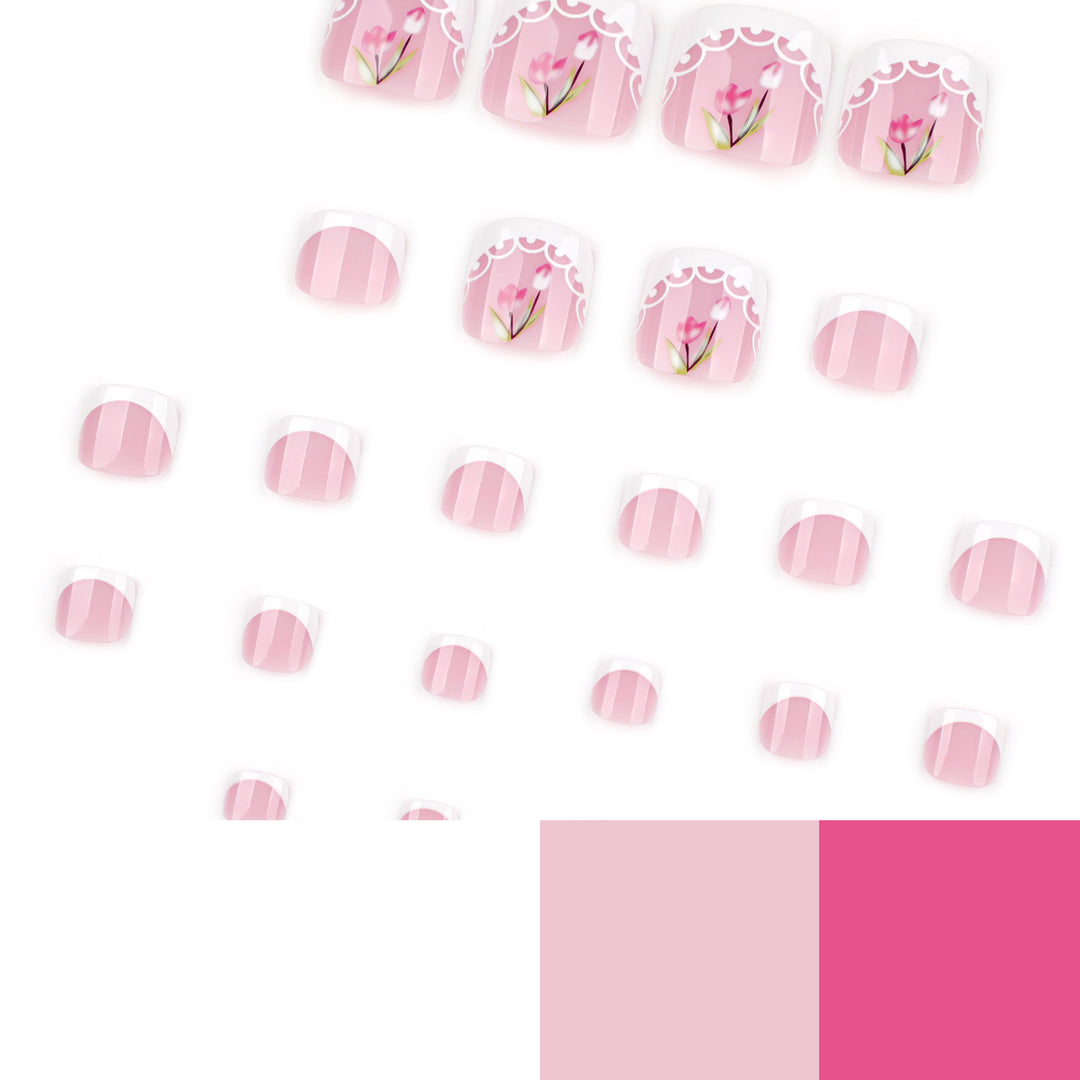 Artful toenail art in romantic floral design Kalsten