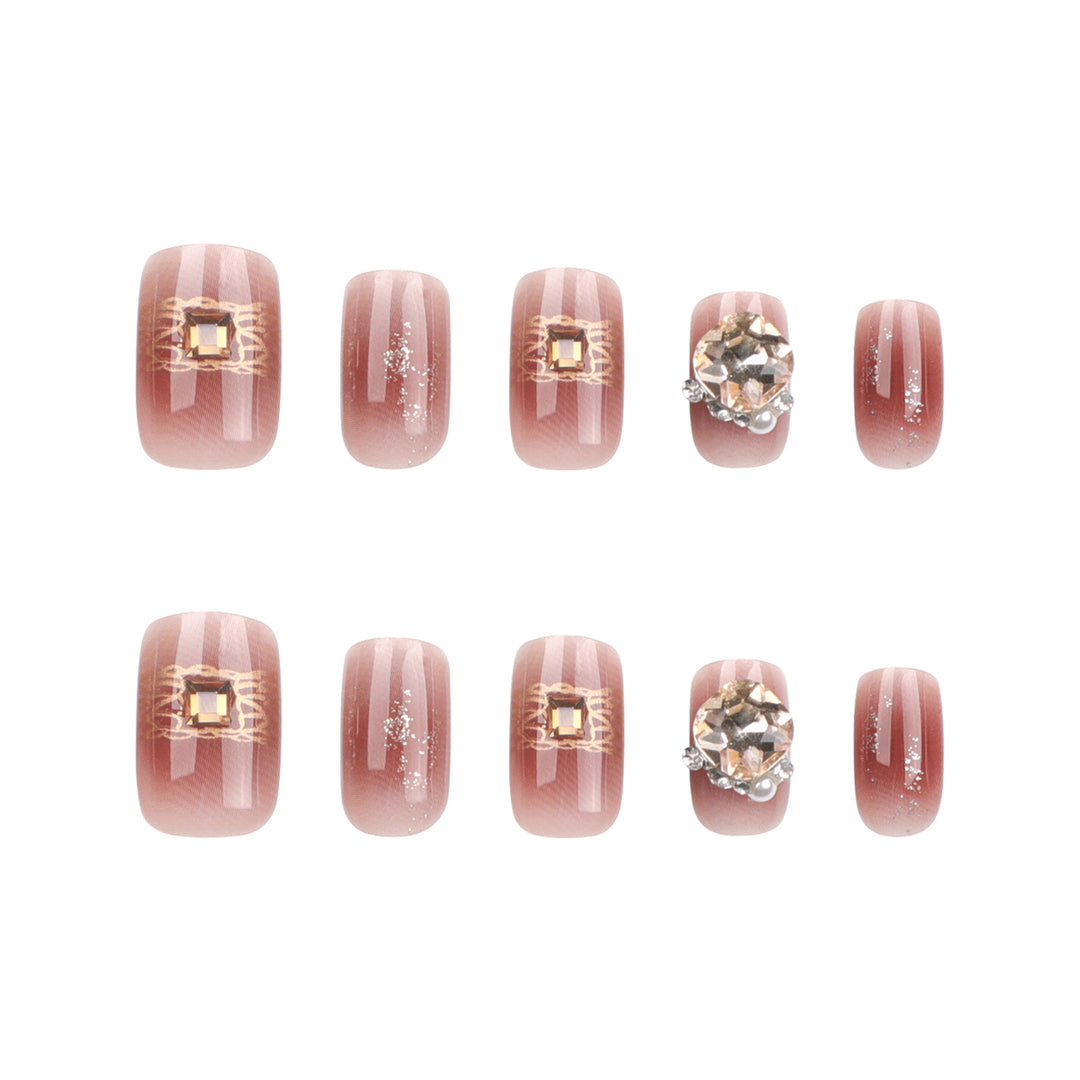 Artful Acrylic Nails with Glitter Design Kalsten