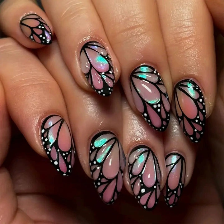 Artistic Butterfly-Inspired Nail Art Extensions Kalsten