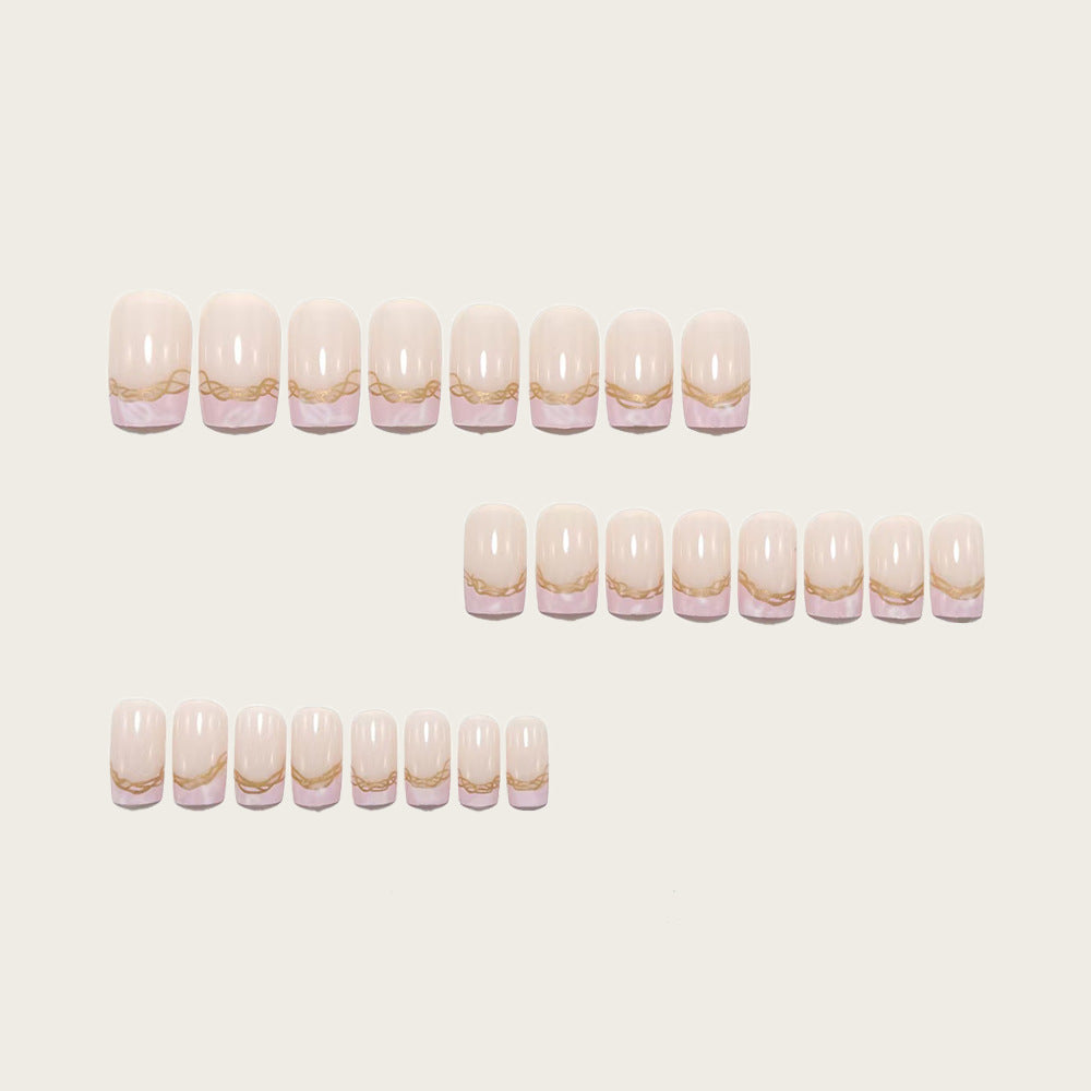 Elegant artificial nails with gold accents Kalsten