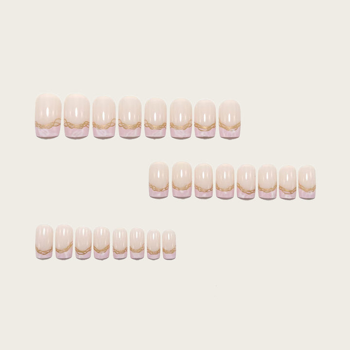 Elegant artificial nails with gold accents Kalsten