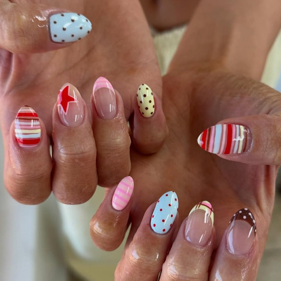 Acrylic nail set with creative and colorful designs Kalsten
