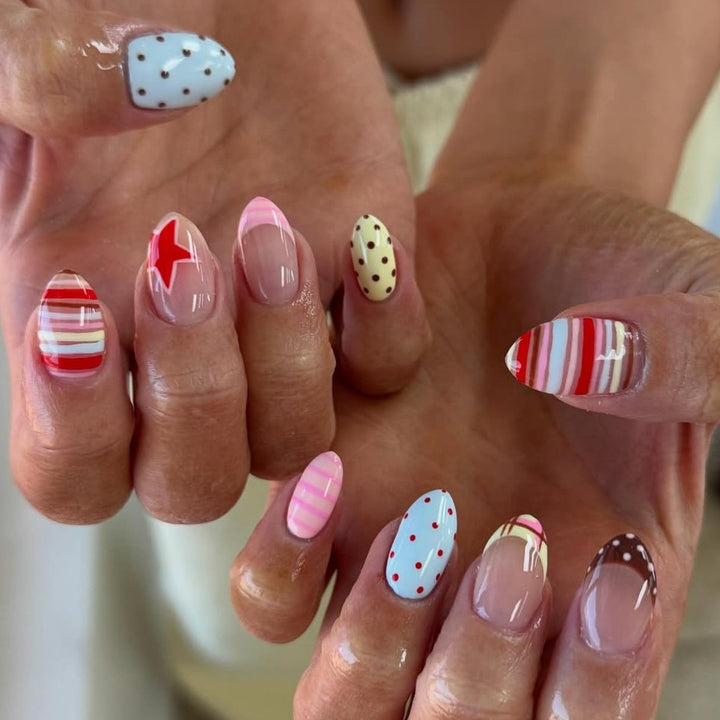 Acrylic nail set with creative and colorful designs Kalsten