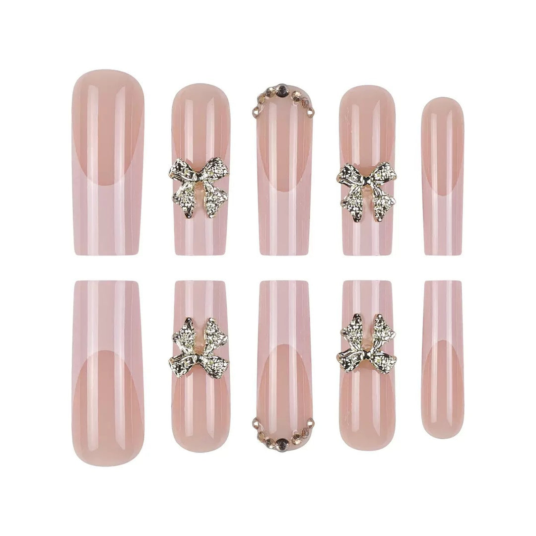 Artificial nail tips with glamorous flower embellishments Kalsten
