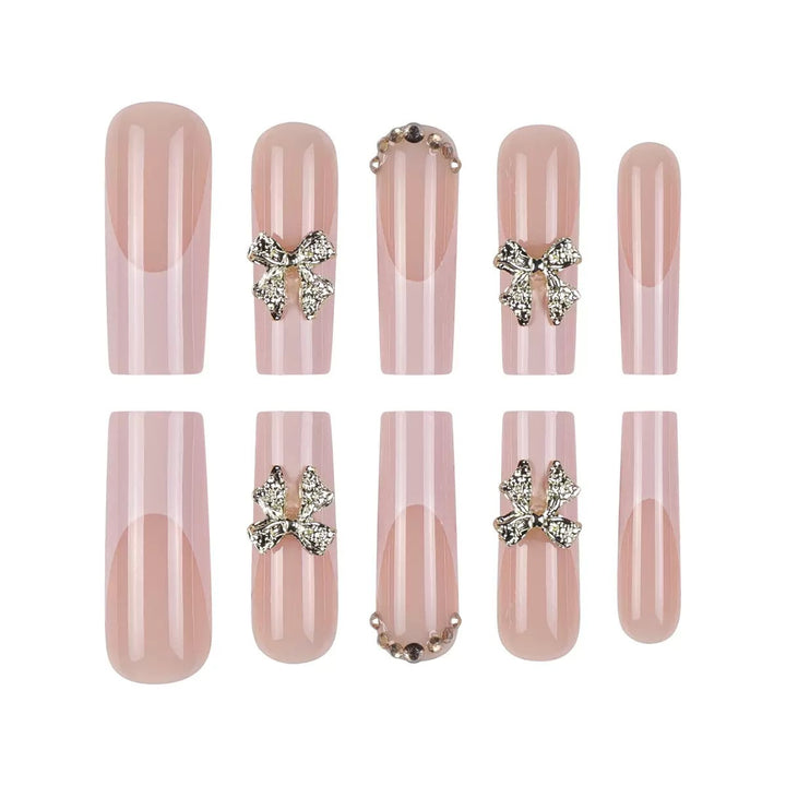 Artificial nail tips with glamorous flower embellishments Kalsten