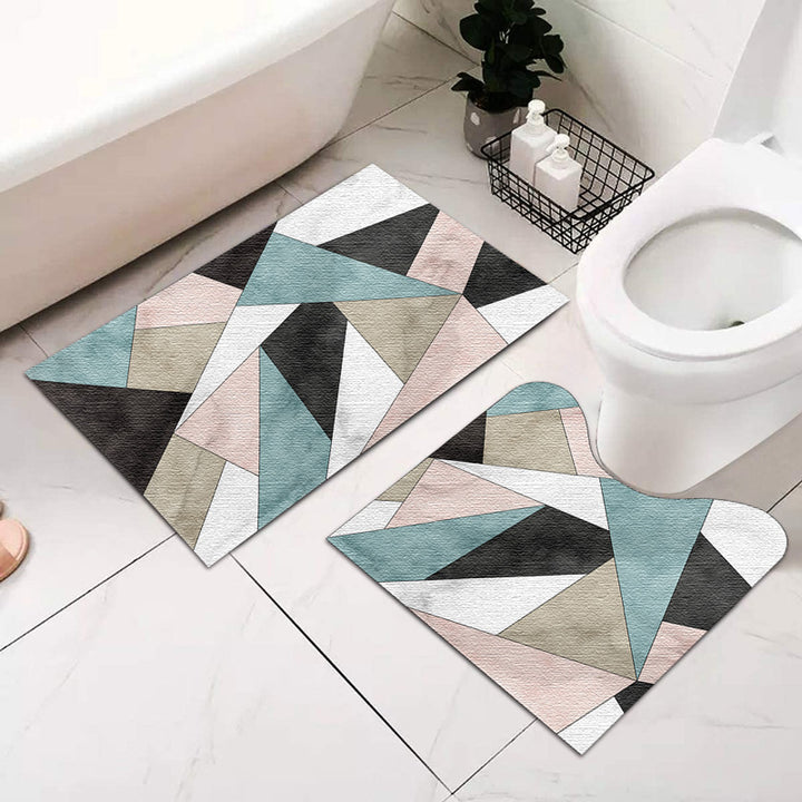 Abstract Geometric Bath Mat Set