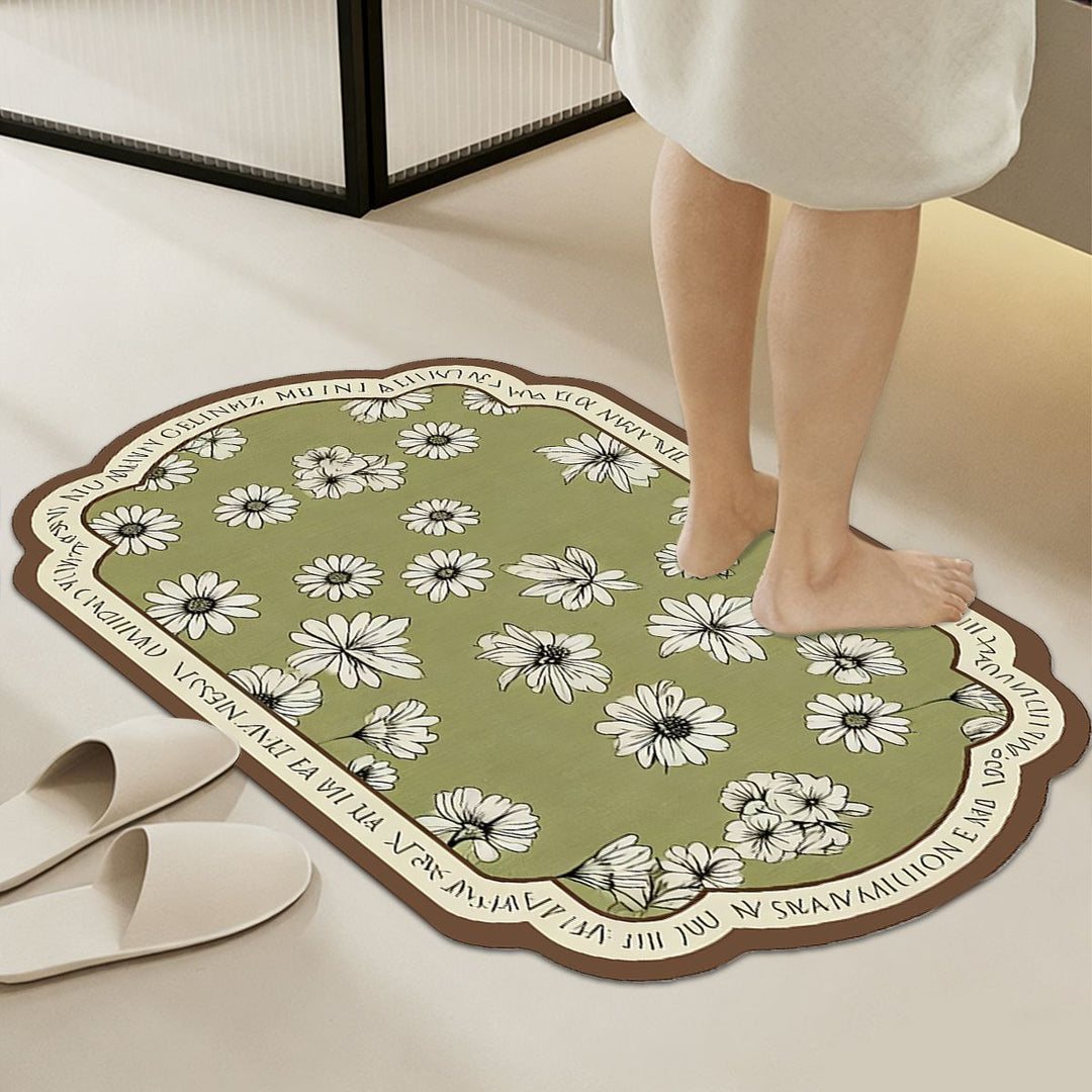 Soft Floral-Patterned Comfort Bath Mat