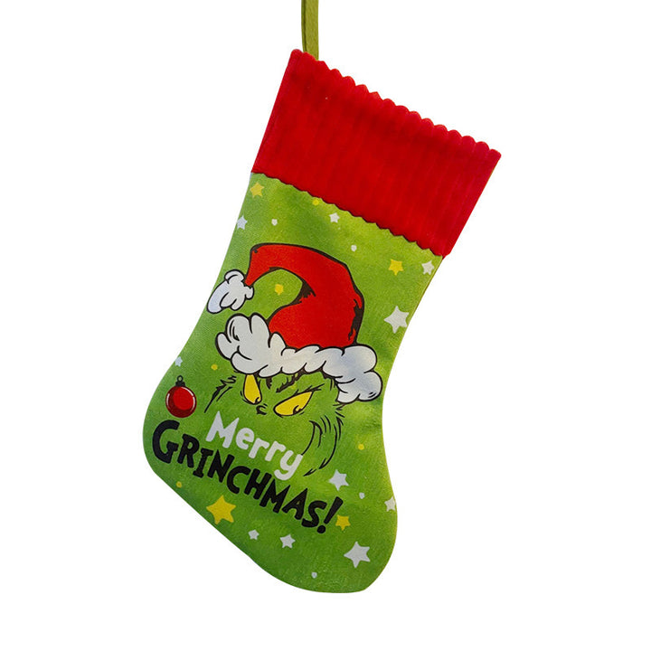 Funny Christmas stocking with Grinch motif