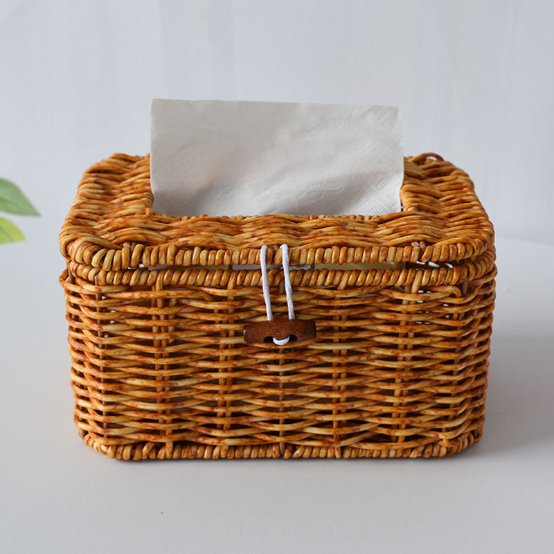 Handcrafted Woven Storage Organizer with Lid Kalsten