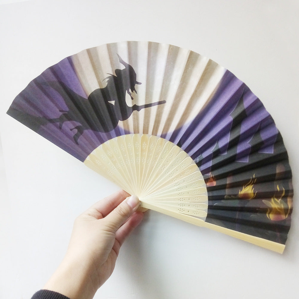 Ladies Fan with Creative Halloween Design Kalsten