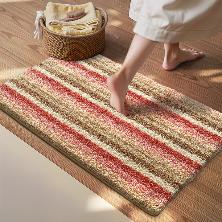 Plush Textured Zigzag Bath Mat Kalsten