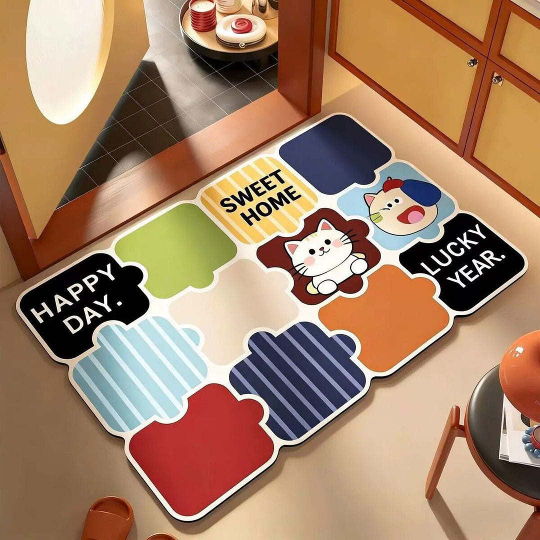 Playful Puzzle-Themed Area Mat