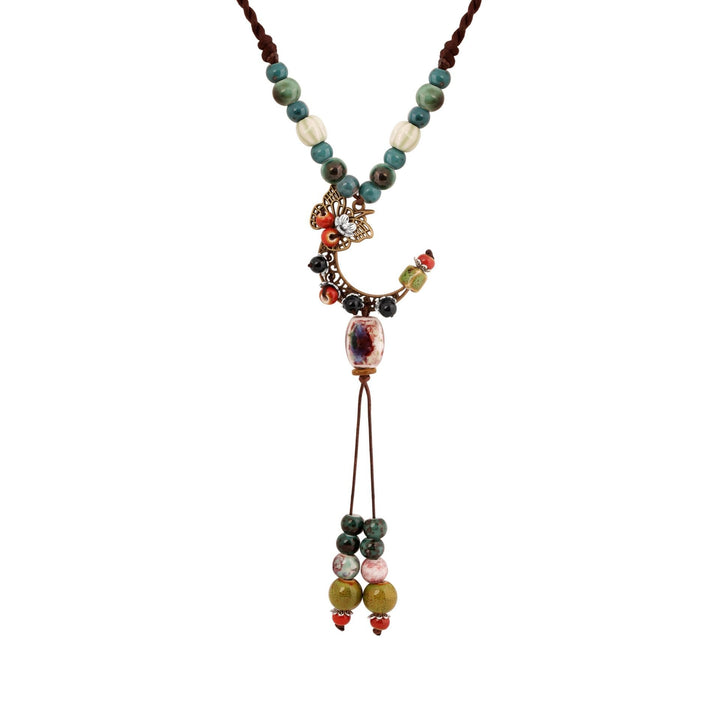 Bohemian Moon and Star Pendant Necklace Kalsten