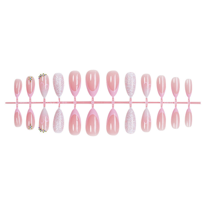 Decorative Press-On Nail Set with Elegant Gradient Designs kalsten