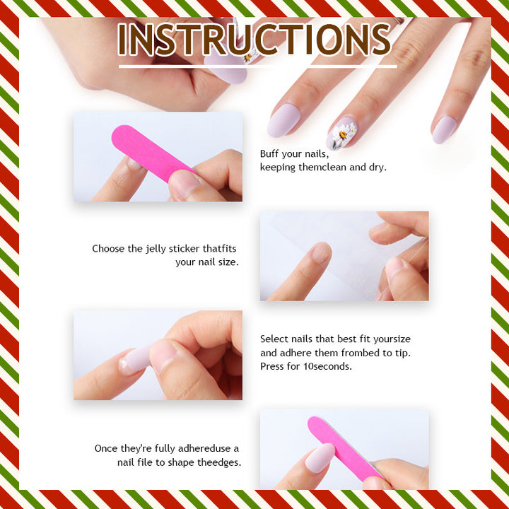 Art nail set with elegant bow and glitter decorations Kalsten